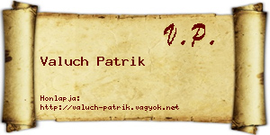 Valuch Patrik névjegykártya